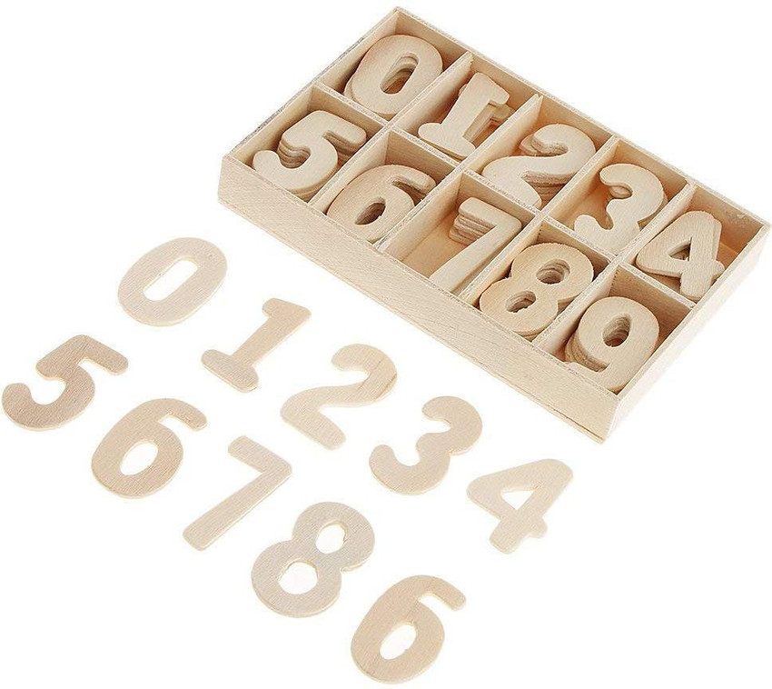 Skywalk Plain Wooden Numbers Set 5 Pcs Each Letters for Art and
