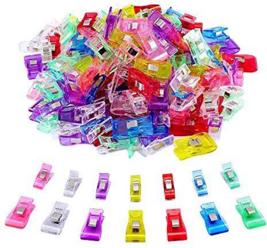 100pcs Multipurpose Sewing Clips Colorful Binding Clips Plastic