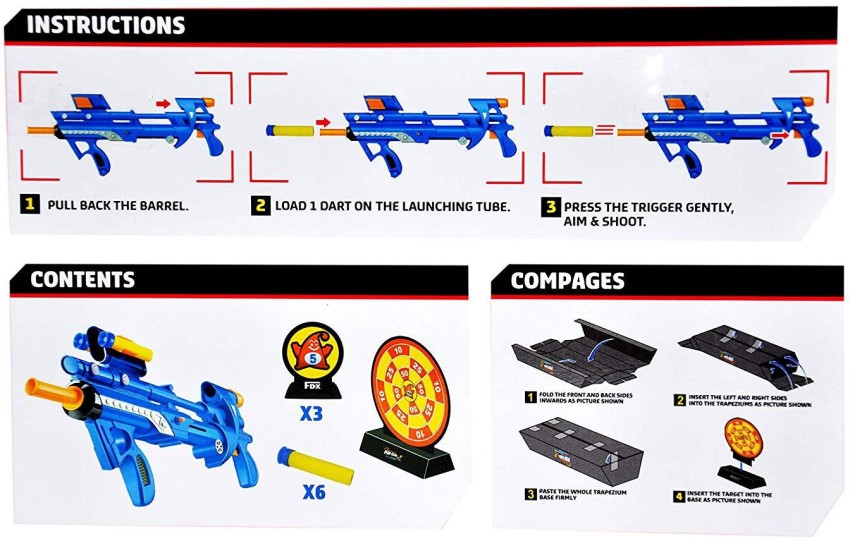 Toyshine Foam Blaster Gun Toy, Safe and Long Range, 10 Bullets