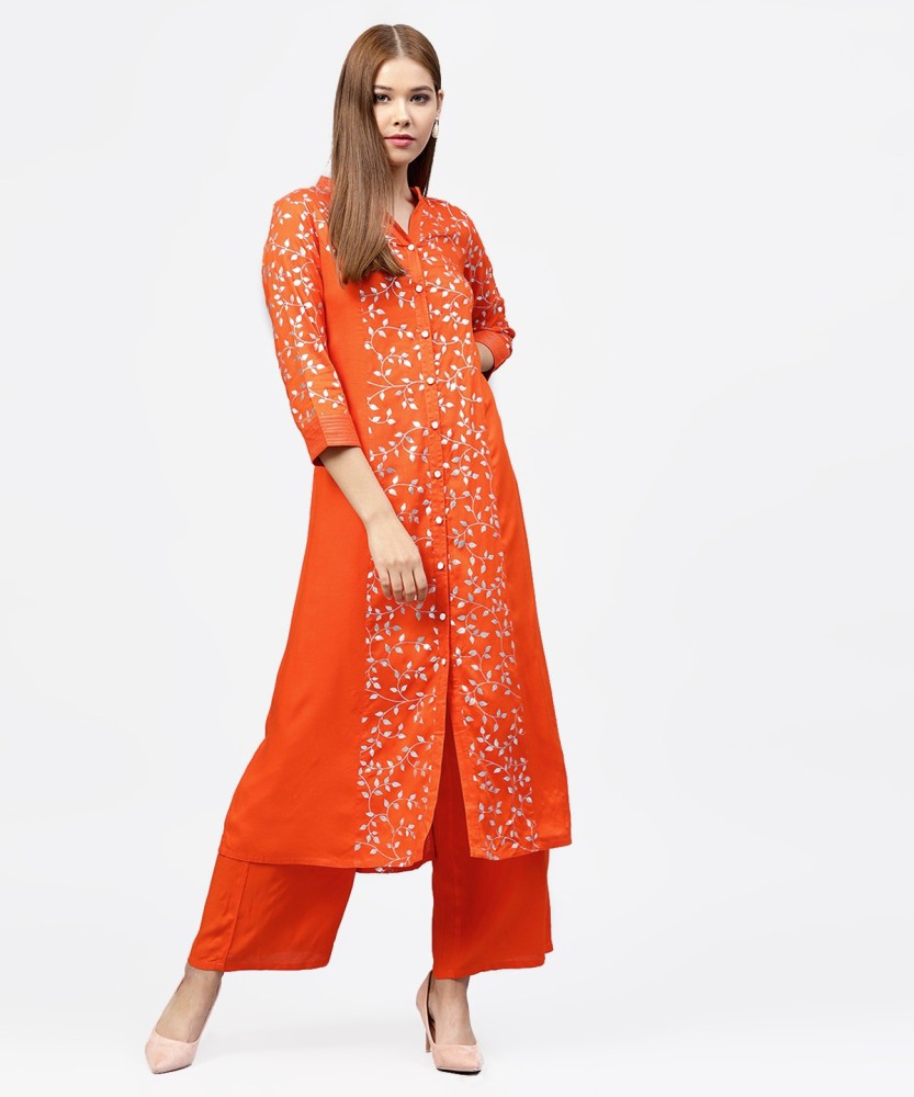 Flipkart orange kurti best sale