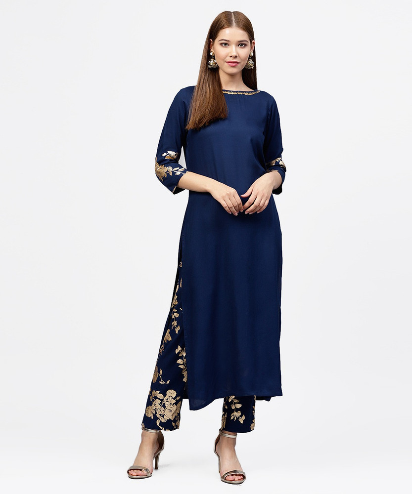 Jaipur Kurti Self Design Kurta Trouser Pant Dupatta Set Buy