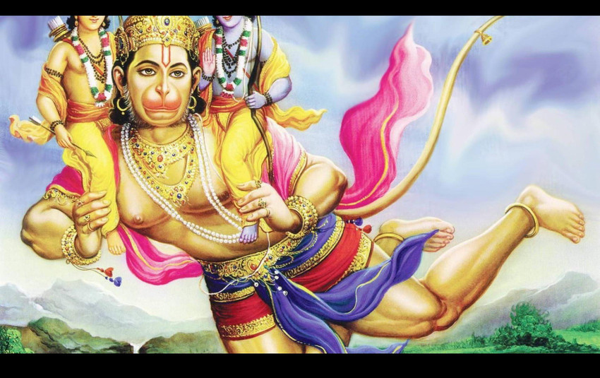 Flying Hanuman Ji Photo
