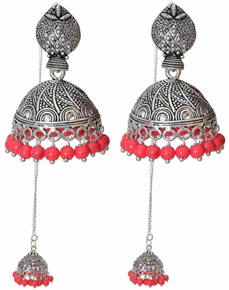 Buy Keeda Stores Silver Plated Tokri Jhumka Fish Hook Earrings for Women &  Girl Alloy Jhumki Earring Online at Best Prices in India 