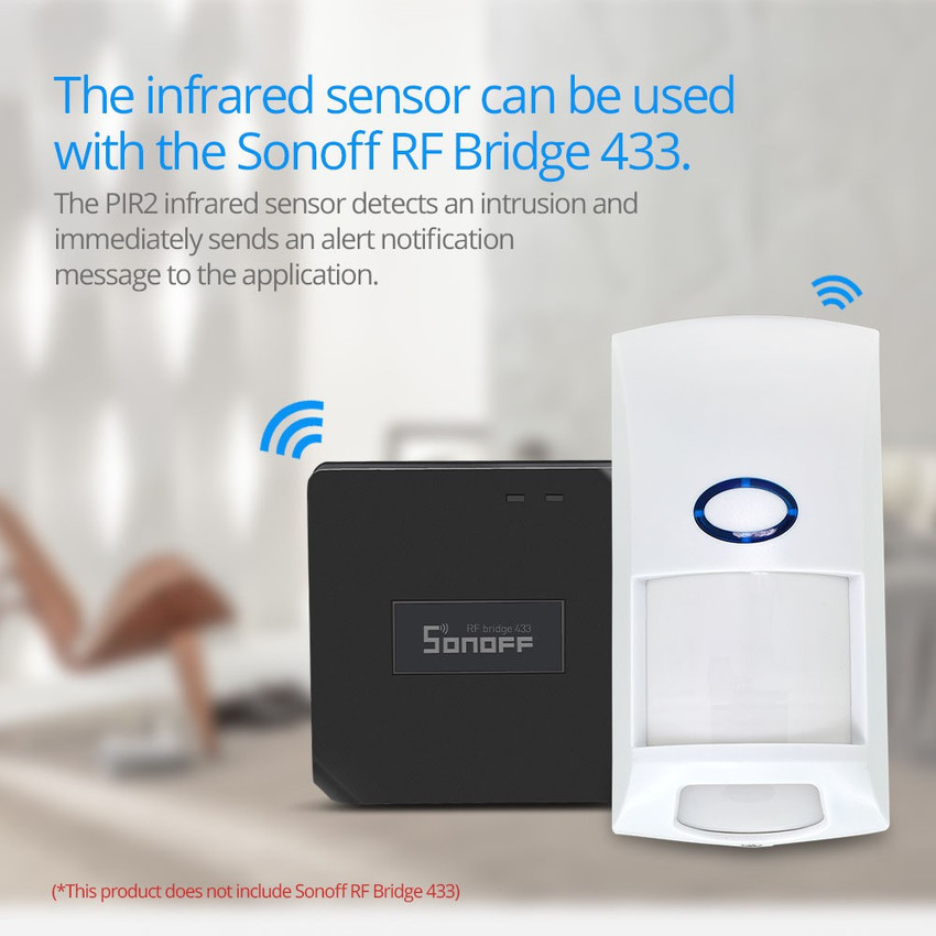 Sonoff PIR2 RF PIR Motion Sensor Detector 433Mhz Wireless Remote