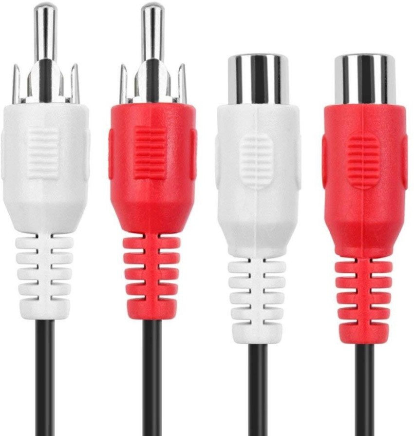 TECHGEAR TV-out Cable 2 RCA Male to Female Dual Red/White Connector Jack  Plug Extend Video Audio 2 Channel Stereo - TECHGEAR 