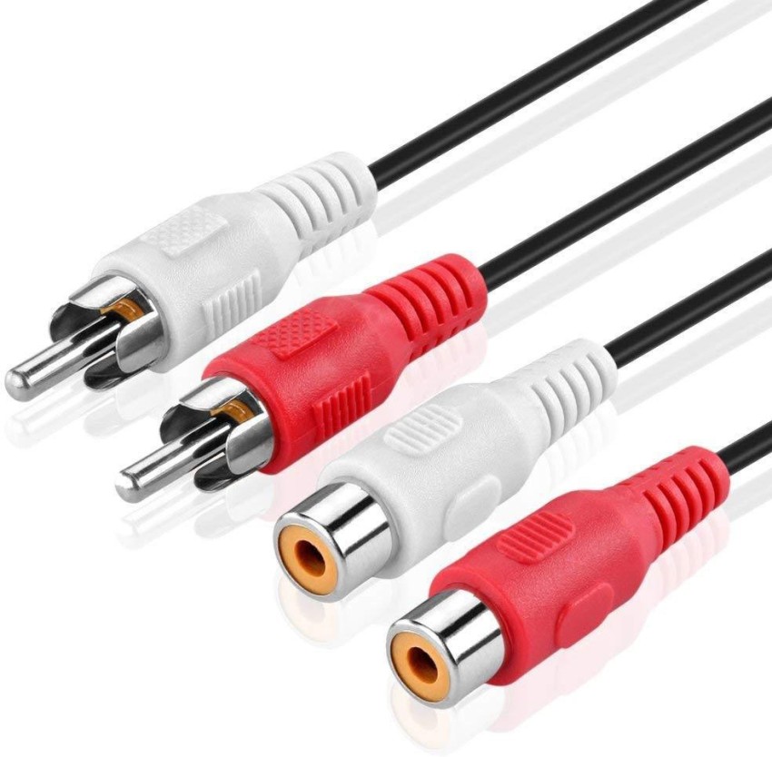 TECHGEAR TV-out Cable 2 RCA Male to Female Dual Red/White Connector Jack  Plug Extend Video Audio 2 Channel Stereo - TECHGEAR 