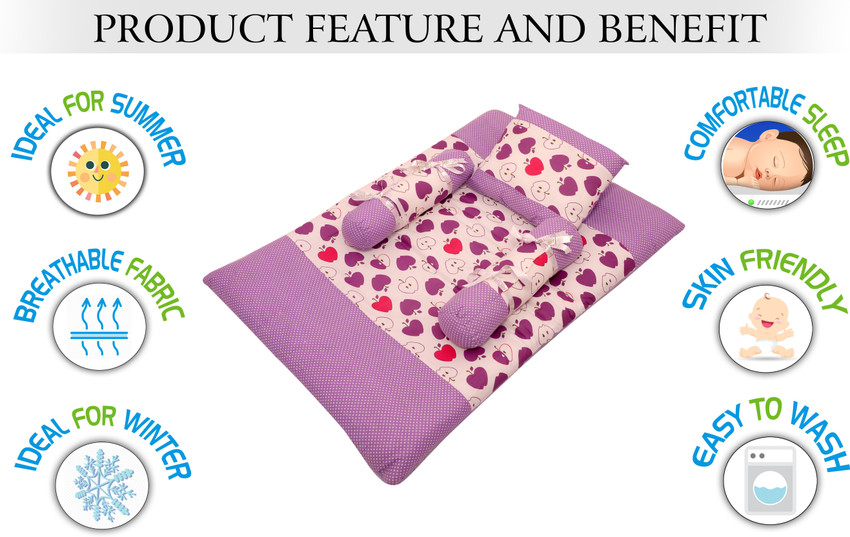 Twiddle Baby Bed With Head Cushion and Two Side Pillow Supporters