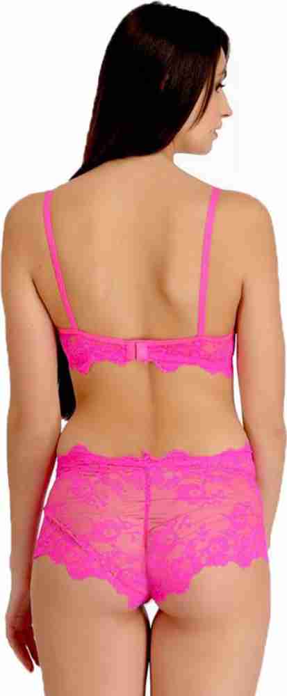 Arousy Fashion Pink Net Lace Bra and Panty Set (Nikar Set_Pink