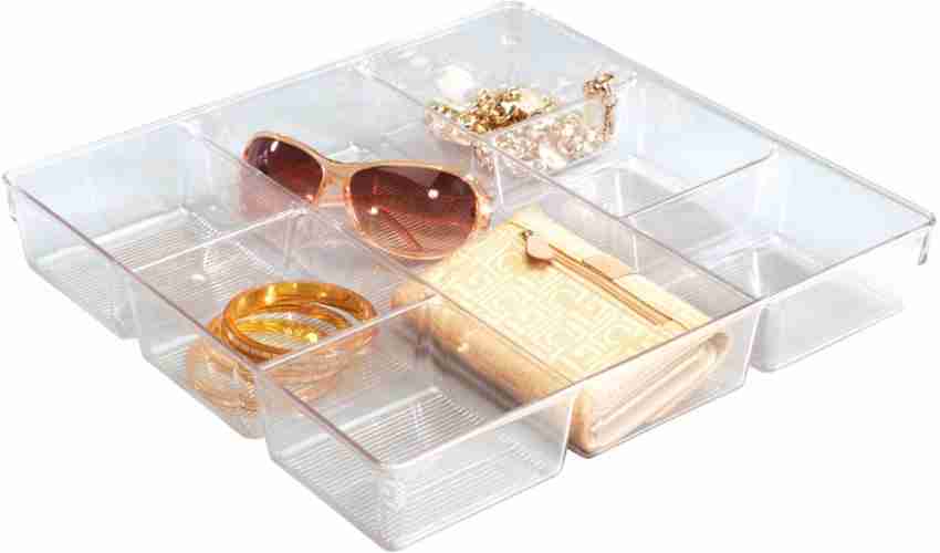 VIKIJO Drawer Organizer Set Dresser Desk Drawer Dividers - 4 Size -  Multipurpose Clear Plastic Storage Bins for jewellery, Kitchen Gadgets and  Office