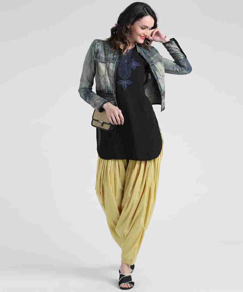 Buy Gold Solid Patiala Online - Aurelia