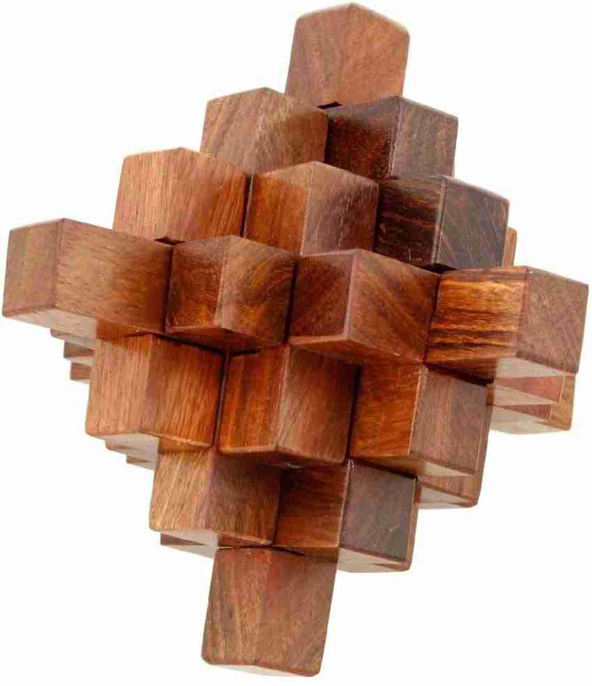 WoodCart Wooden Crystal Shape 8 Pieces Piller Puzzle for Child