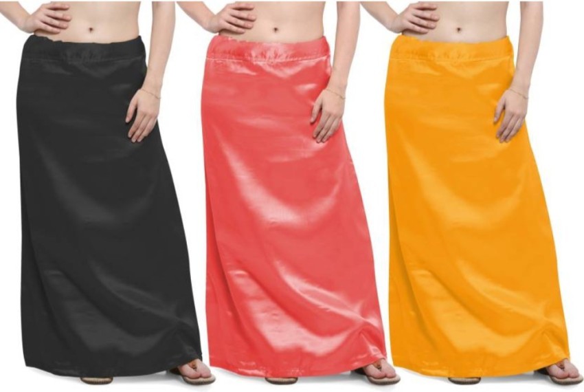 Buy disson Women's Satin Petticoat Saree Satin Underskirt Sari Satin Silk  Petticoat Orange at