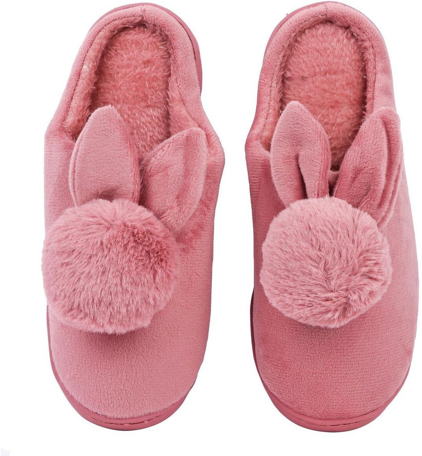 Pink fluffy hotsell bunny slippers