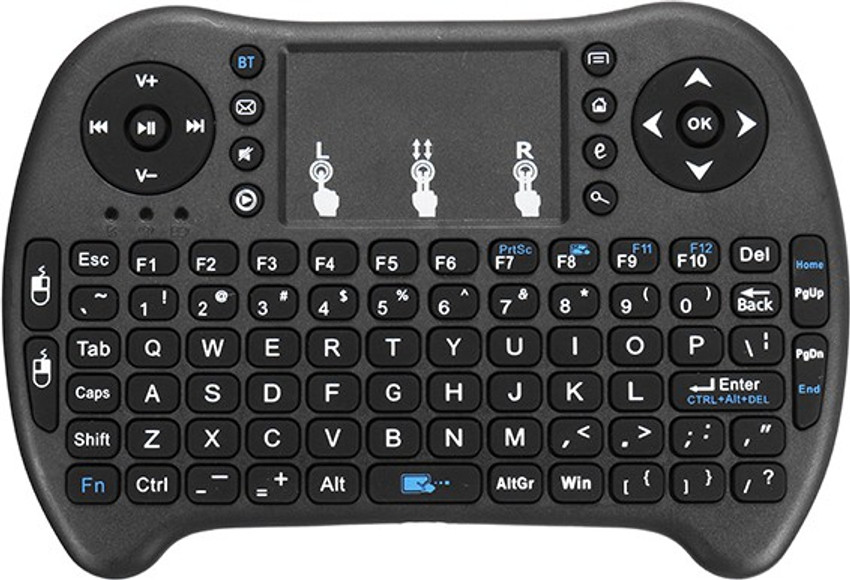 Ecandy Wireles mini Keyboard touchpad Airmouse for PC LAPTOP COMPUTER Gaming Smart TV LCD LED OLED Wireless Multi device Keyboard Black