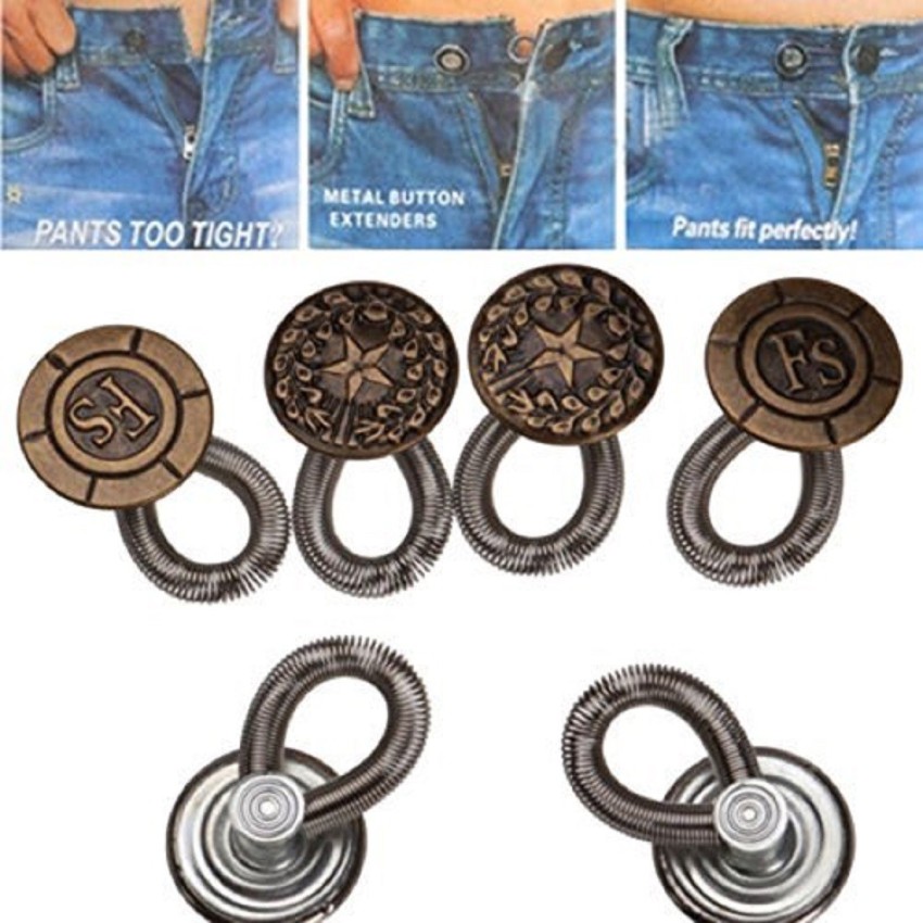 Street27 6 Pieces Pants Waist Extender Metal Buttons Adjustable