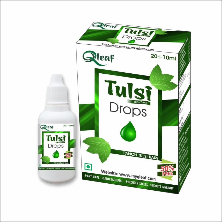 Qleaf Tulsi Holy Basil Drops Pure Tulsi Leaves Extract 30 ML