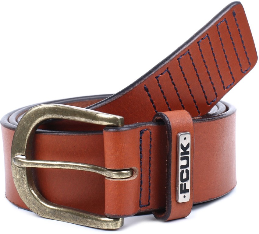 French Connection Men Brown Genuine Leather Belt TAN Price in India Flipkart