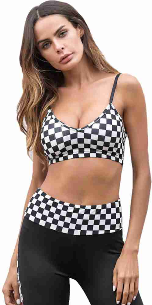 Checkered bralette sale top