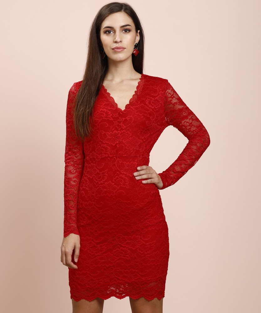 Vero moda hotsell red lace dress