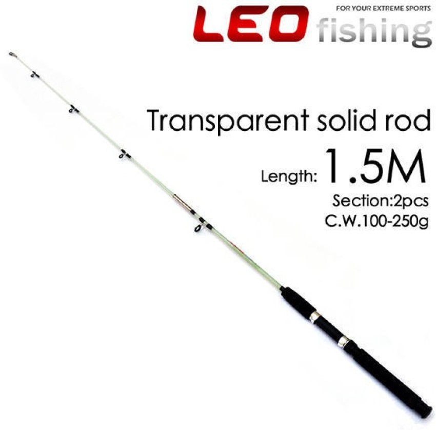 BuyChoice Transparent Solid Fiberglass Fishing Rod 2 Sections Sea
