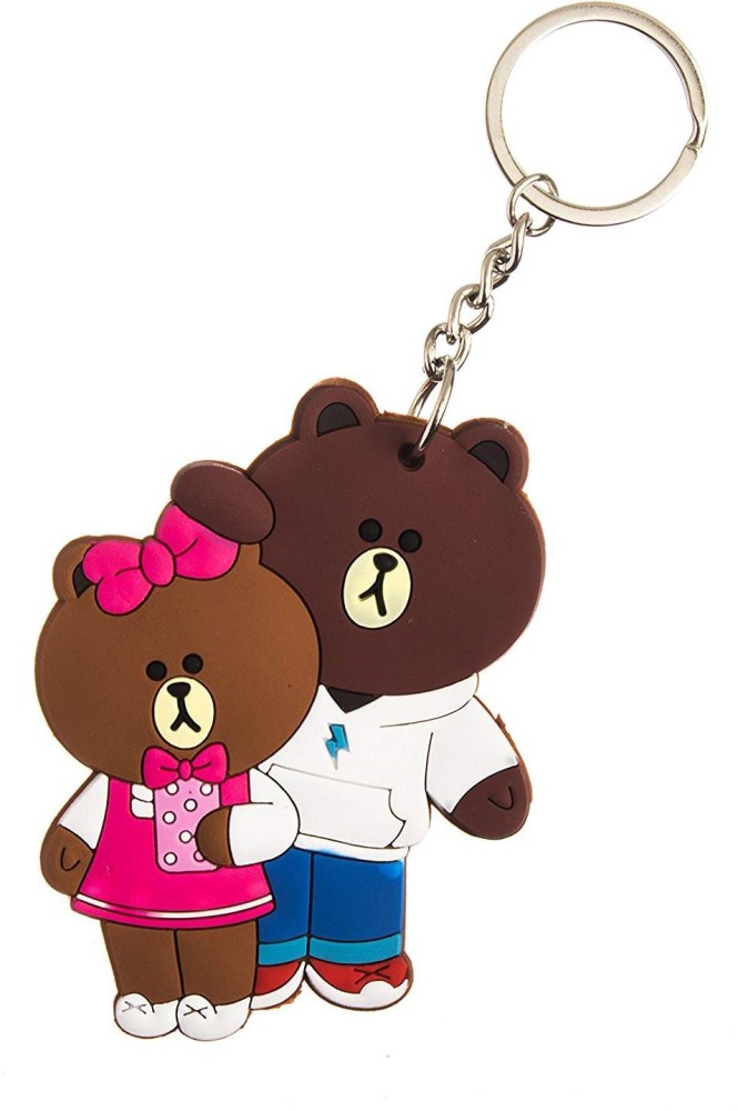 GCT Teddy Bear I Love You Romantic Couple Gift (KC-0195) White Metal Keychain for Car Bike Girls Men Women Keychain