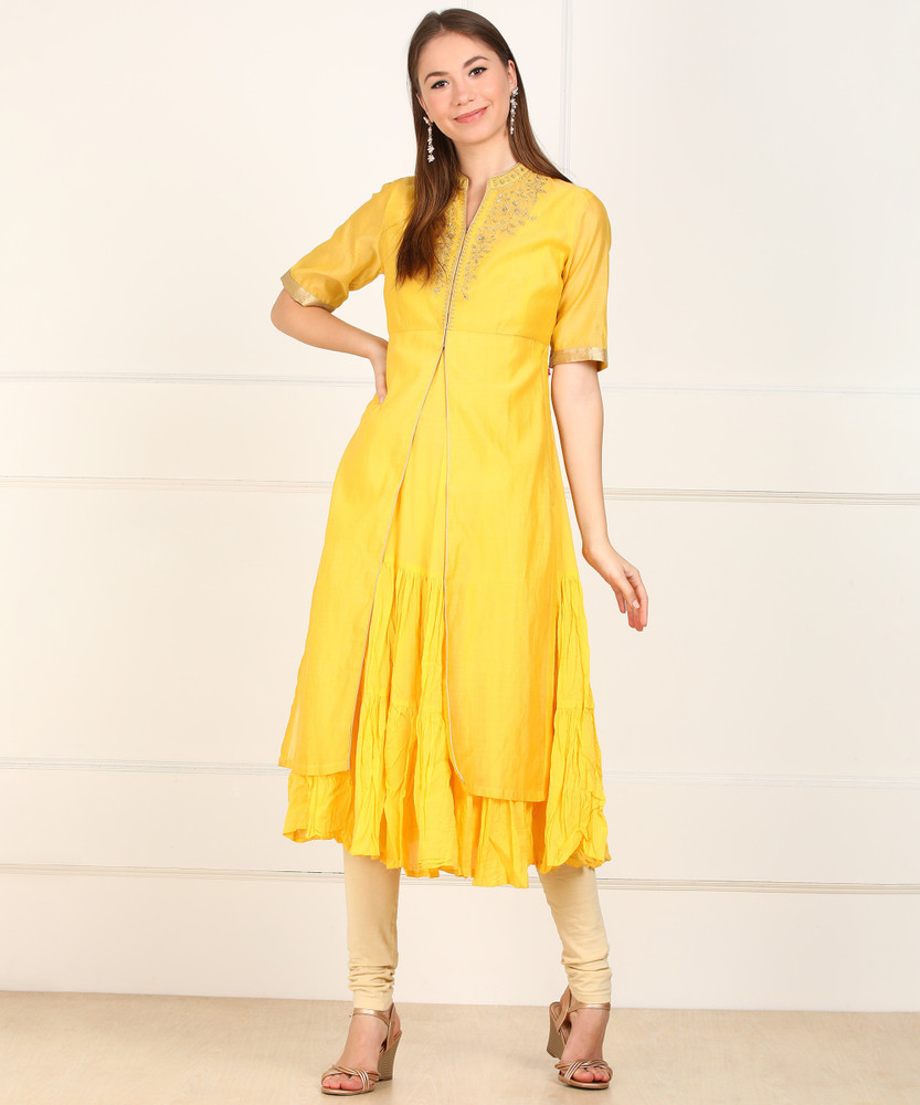 BIBA Women Embroidered Anarkali Kurta Buy YEL BIBA Women Embroidered Anarkali Kurta Online at Best Prices in India Flipkart