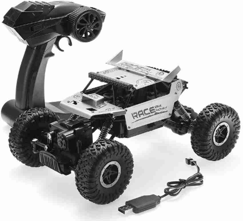 IndusBay 1 18 RC Mountain Cars Monster Truck 4WD Dual Motors Rechargeable Die Cast Off Road Rally Remote Control Rock Crawler Car Black 1 18 RC Mountain Cars Monster Truck 4WD Dual Motors