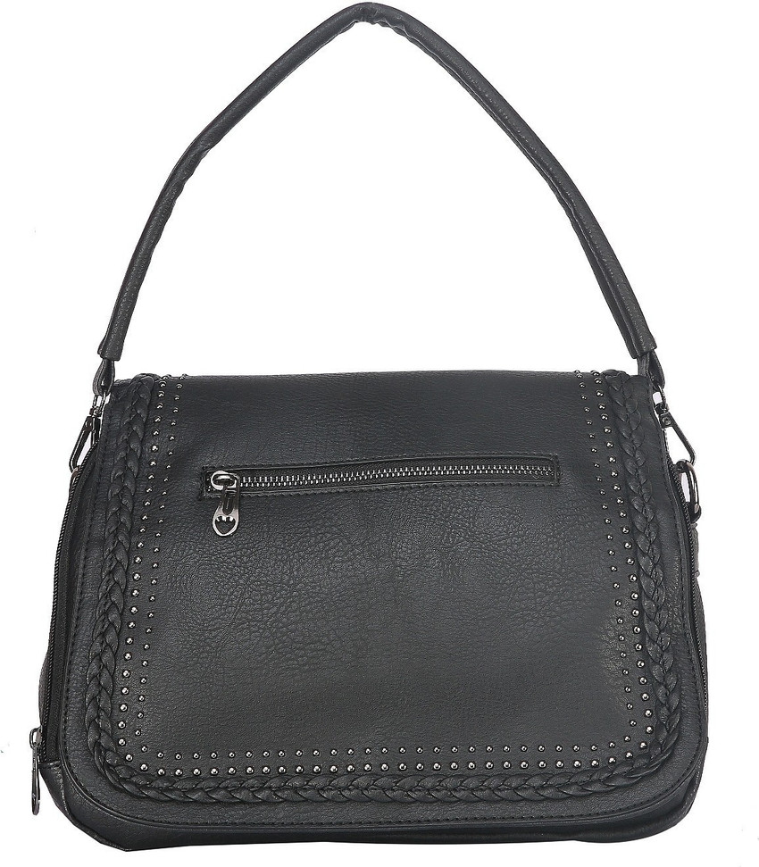 Fiona Trends Black Sling Bag Black PU Snap Button Sling Bag For Women Black Price in India Flipkart