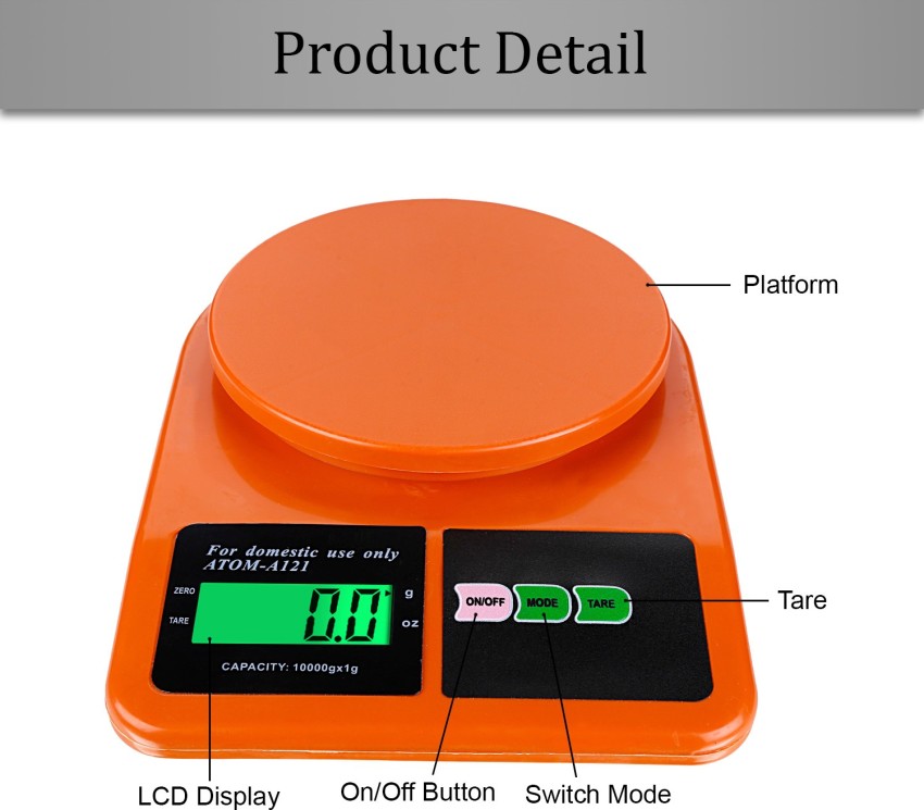 Digital Kitchen and Food Scale, 10KG / 1g Multifunction LCD