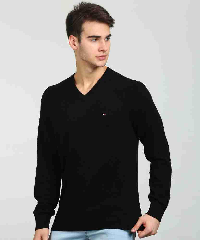 Men's black tommy hilfiger jumper sale