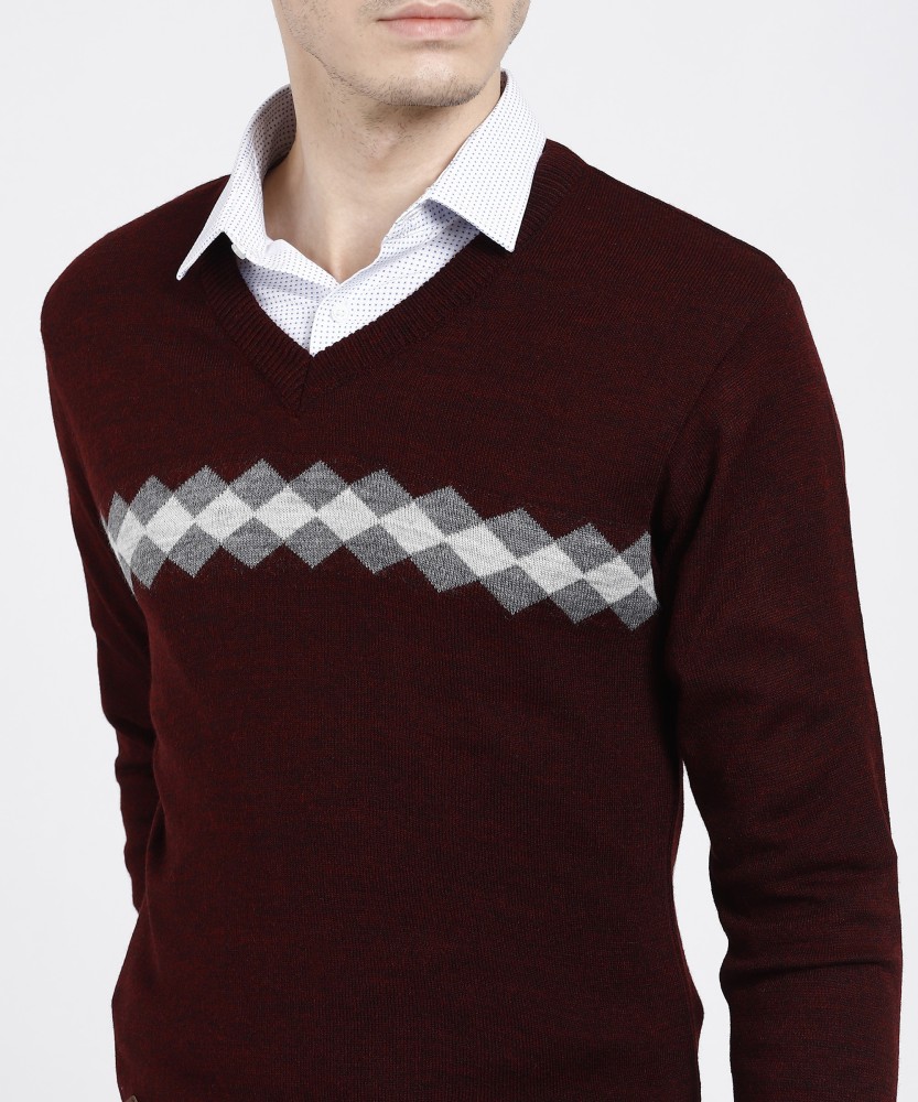 Argyle Wool Sweater in Knight - Men