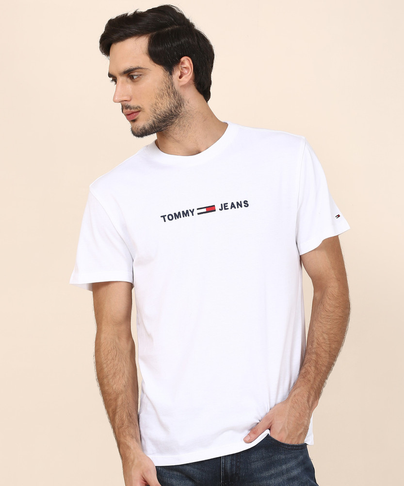 TOMMY HILFIGER Printed Men Round Neck White T Shirt Buy TOMMY