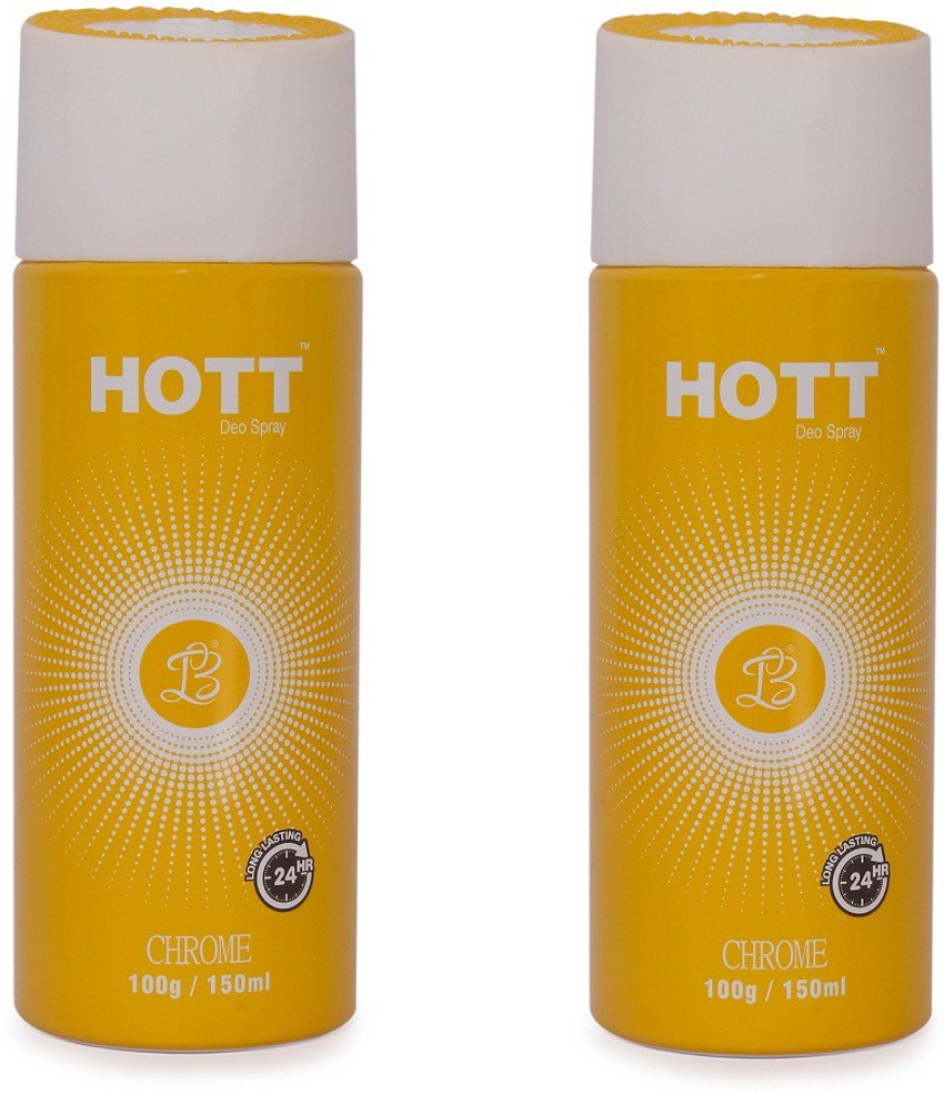HOTT CHROME Deodorant for Men Pack of 2 150ml each Deodorant