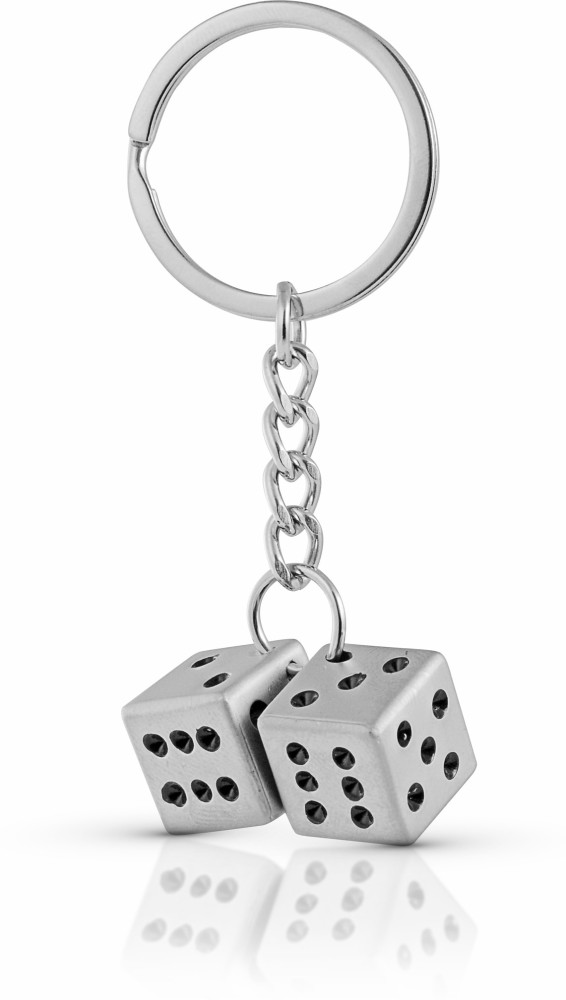 Golden dice key ring