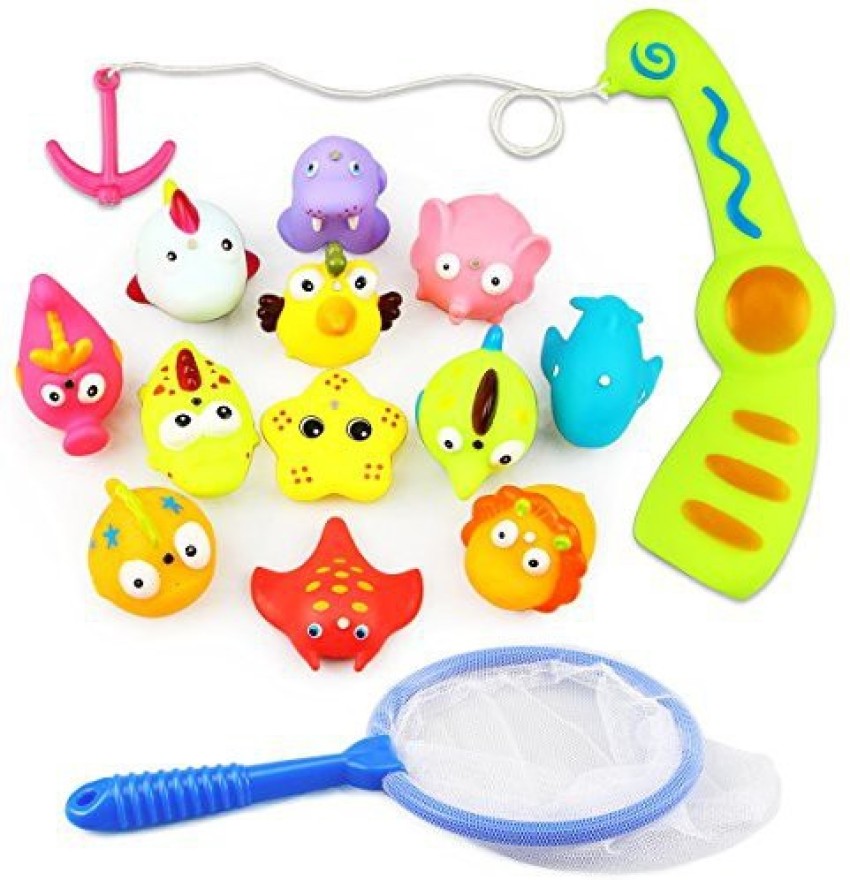 Dreampark Fishing Bath Toys, Magnetic Fishing Toy [14 Pack] Floating  Animals Water Toy with Fishing Net/Pool Bath Time Toy for Kids Toddler Baby  - Fishing Bath Toys, Magnetic Fishing Toy [14 Pack]