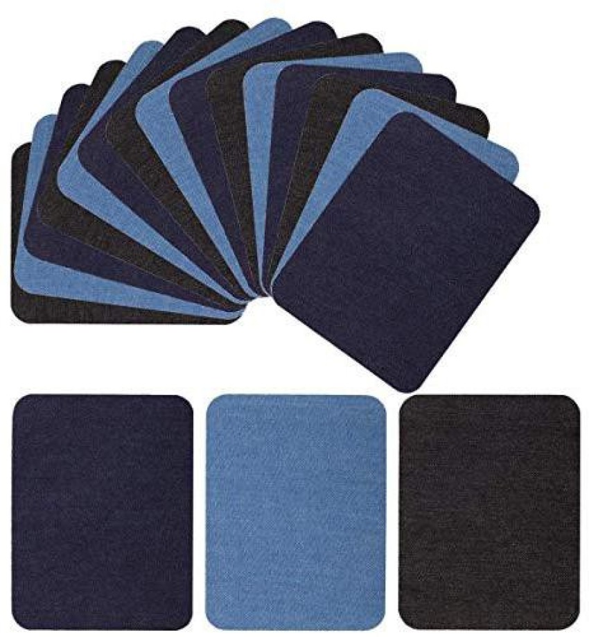 12 Pcs Iron On Denim Patches for DIY Clothing Jeans Jackets Bags Iron-on  Repair Kit 3 Assorted Colors Great for DIY Sew on Patch for Jeans 