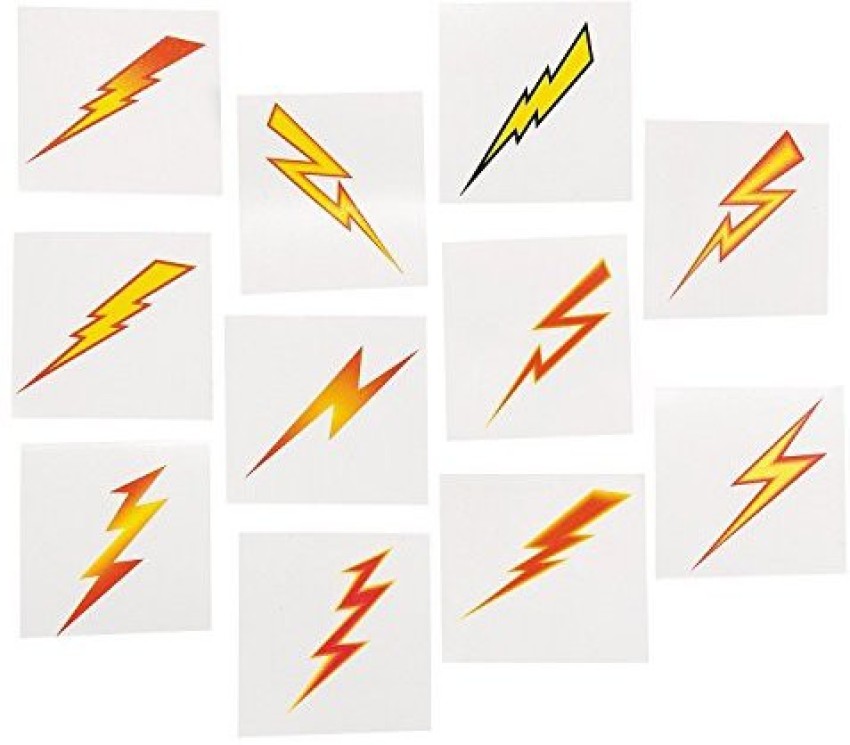 Black line tattoo lightning bolts Royalty Free Vector Image