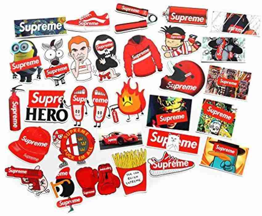 Fngeen Supreme Stickers Pack Laptop Stickers Bomb Motorcycle Bicycle Luggage Decal Graffiti Patches Skateboard Stickers For Laptop Travel Case Skateboard Guitar Car Bike Bumper Decals Series 50A Supre...