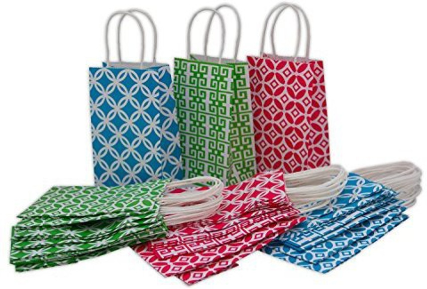 Kraft King Assorted Kraft Gift Bags Small Bulk Set Of 30 5.25