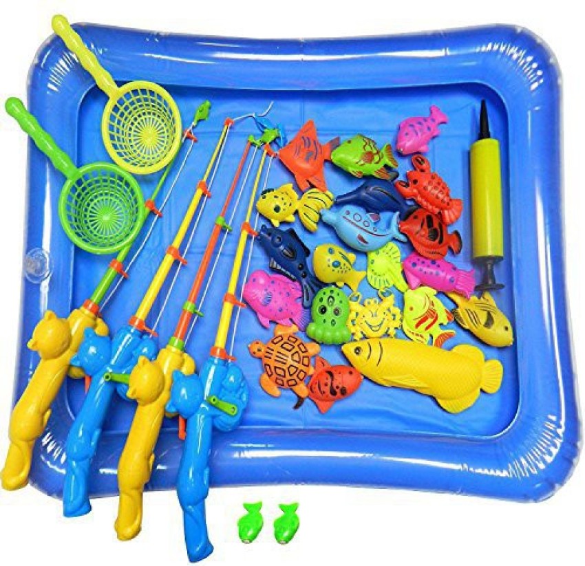 Night Lions Tech NiGHT LiONS TECH 30 Pcs Bath Toys Set Beach toy Magnetic  Fishing Toys Waterproof Floating Fish Play sets with Blue Pool - Learning  Education Toy Set for kids 