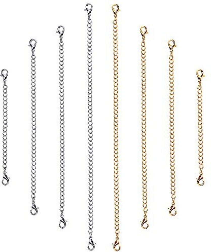 UUBAAR Necklace Extender, 18 Pcs Chain Extenders for Necklaces, Premium Stainless Steel Jewelry Bracelet Anklet Necklace Extenders (6 G, Stainless