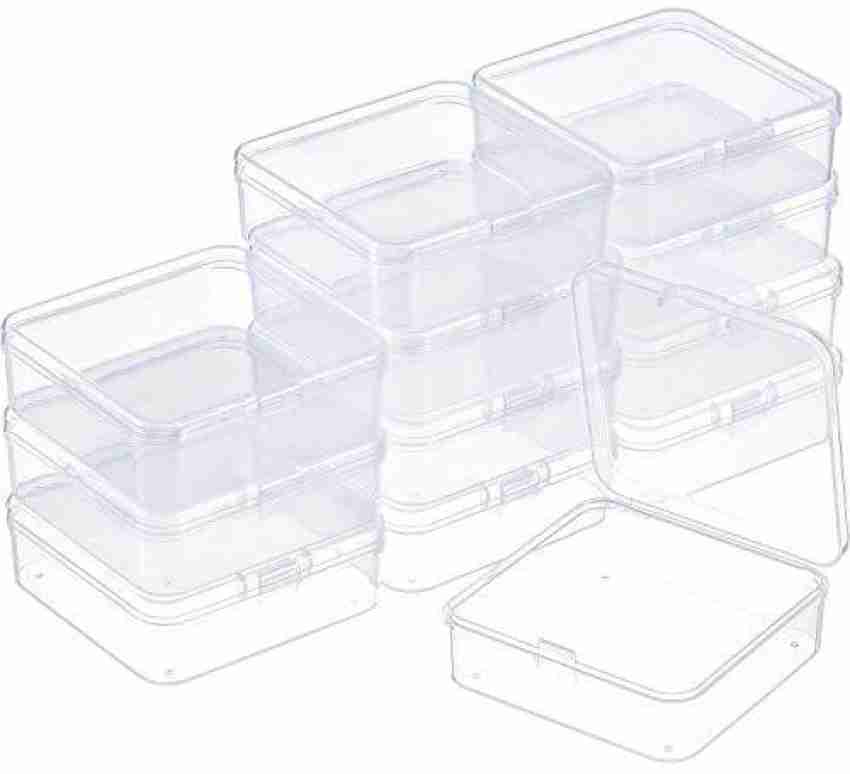 SATINIOR 12 Pack Small Rectangle Clear Plastic Containers Box With