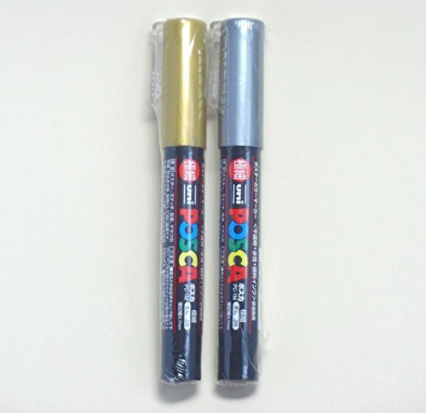 uni-ball Uni Posca Paint Marker Pc-1M Gold & Silver, 2 Pens Per