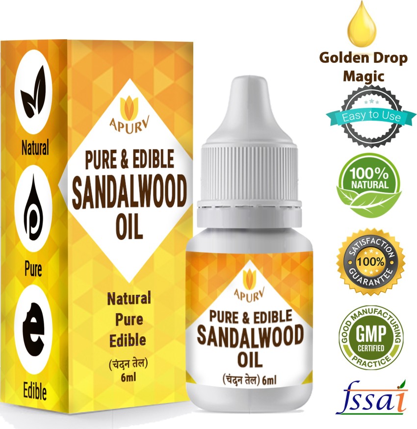 DRONTIKA HERBAL Sandalwood Essential Oil (Chandan Oil) 100% Pure,  Undiluted, Natural & Therapeutic Grade With Glass Dropper- For Flawless  Skin 15ML 