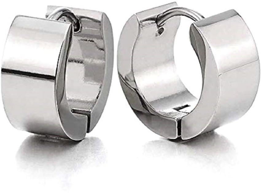 Buy Silver Stainless Steel Single Row Small White CZ Huggies  Inox Jewelry   Inox Jewelry India