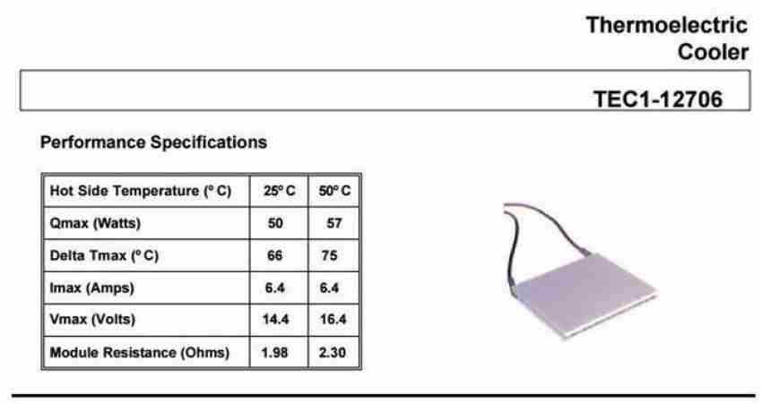 Tec sales 12706 datasheet