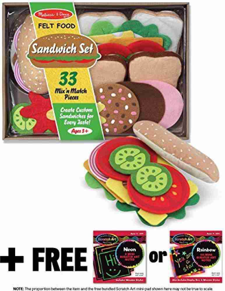 MELISSA & DOUG Sandwich Felt Food - Play Food Set + Free Scratch