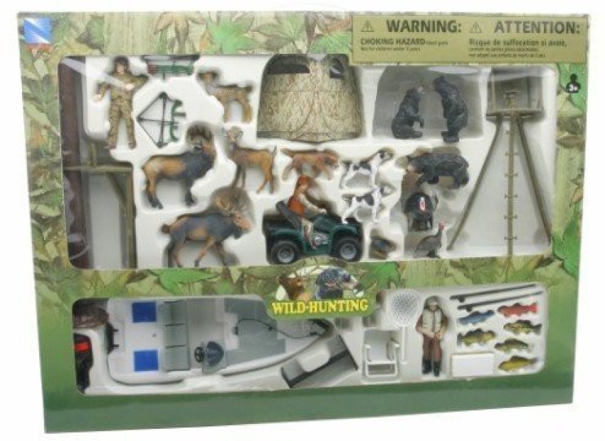 NEW RAY TOYS New Ray Deluxe Nature Wild Game Hunting & Fishing Ultimate All  In One Playset With Fish , Deer , Moose ,Bear , Dogs And More - New Ray  Deluxe