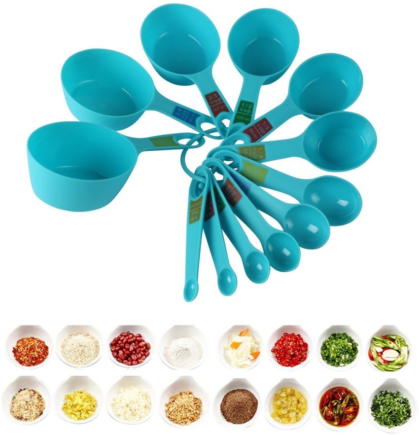 INOVERA Plastic 12 Piece Measuring Cups and Spoons for Kitchen