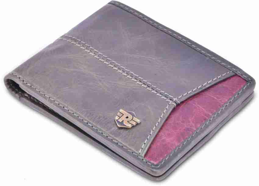 ROYAL ENFIELD Men Purple Genuine Leather Wallet Olive Wine